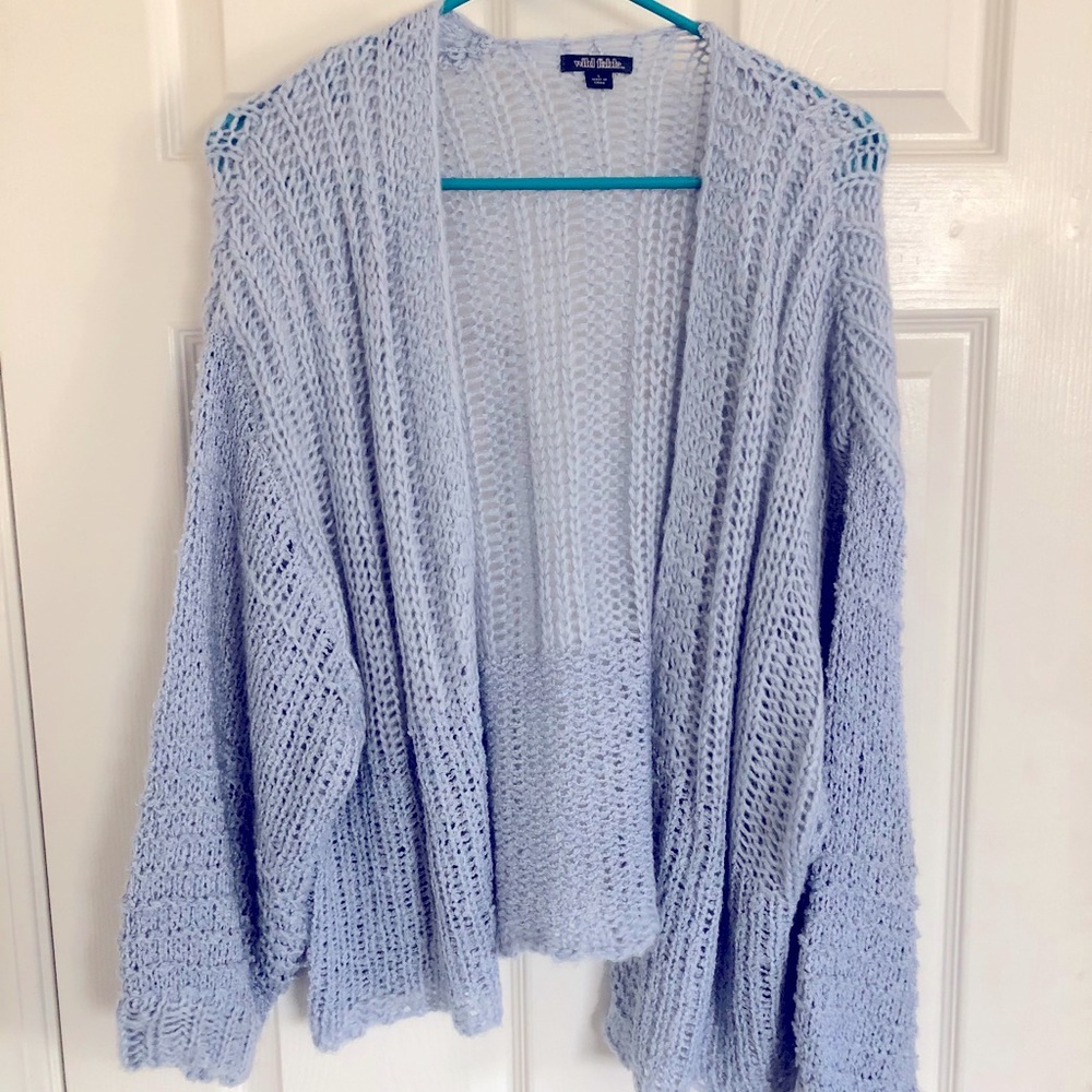Two tone blue knit sweater